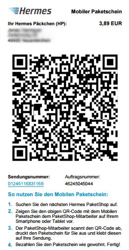 hermes qr code label|hermes mobiler paketschein online.